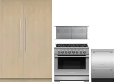 5 Piece Package Includes Refrigerator, Freezer, Range, Hood And Dishwasher